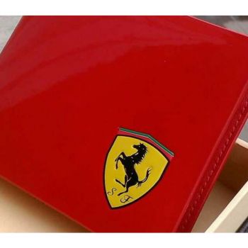Ferrari Red Glossy 3D imported Leather Wallet